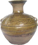 Brown Jar with Animal-Mask Handles - Chinese Earthenware Ceramics