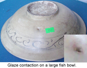 Glaze Contractions on an ancient Chinese Porcelain Fish Bowl