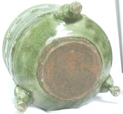 Large Tripod Incense Burner - Chinese Celadon Stoneware Ceramics