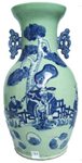 Large Temple Vase With Sage - Qing Dynasty Chinese Porcelain
