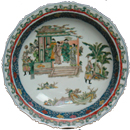 Large Platter with Garden - Qing Dynasty Chinese Porcelain