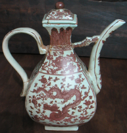 Underglaze Red Ewer - Qing Dynasty Chinese Porcelain