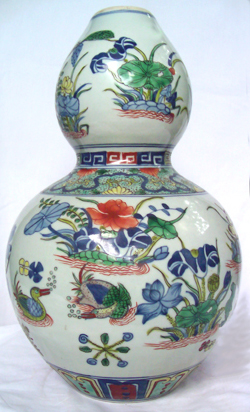 Double-Gourd Vase with Ducks - Qing Dynasty Chinese Porcelain