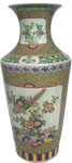 Rouleau Vase with Flowers - Qing Dynasty Chinese Porcelain