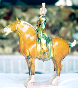 Decorative Tang Horse & Rider - Tang Dynasty Chinese Ceramics