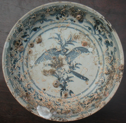 Shipwreck Plate with Bird - Underglaze Black Chinese Ceramics