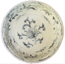 Shipwreck Plate with Floral Design - Underglaze Black Ceramics