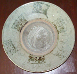 Anamese Plate with Rectangular Design - Underglaze Black Chinese Ceramics