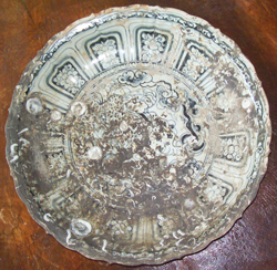 Shipwreck Plate with Sea Encrustations - Underglaze Black Chinese Ceramics