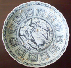 Phoenix Plate with Sea Encrustations - Underglaze Black Chinese Ceramics