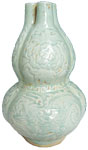 Double-Gourd Vase with Mystical Animals - Whiteware Porcelain & Stoneware