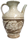 Cizhou Ewer with Floral Design - Whiteware Porcelain & Stoneware
