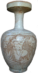 Dish-Mouthed Vase with Figures - Whiteware Porcelain & Stoneware