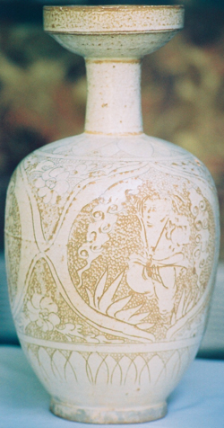 Dish-Mouthed Vase with Figures- Chinese Porcelain and Stoneware