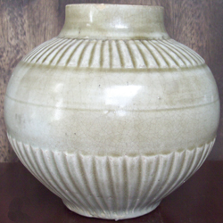 Qingbai Vase with Lined Decoration - Chinese Porcelain and Stoneware
