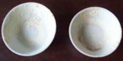 Pure White Teacups with Encrustations  - Chinese Porcelain and Stoneware