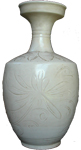 Vase with Floral Decoration - Whiteware Porcelain & Stoneware