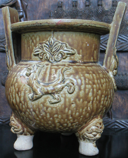 Brown Tripod Censer  - Chinese Porcelain and Stoneware