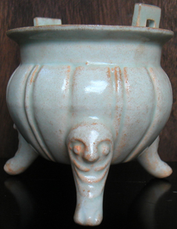 Tropod Censer with Human Masks  - Chinese Porcelain and Stoneware