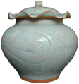 Jar with Lotus Leaf Cover - Whiteware Porcelain & Stoneware