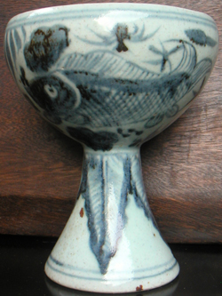 Stemcup with Water Scene - Chinese Blue and White Porcelain