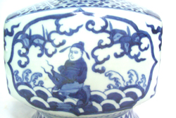 Temple Vase with Square Body - Chinese Blue and White Porcelain