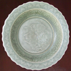Celadon Plate with Animal Figure - Chinese Celadon Stoneware Ceramics