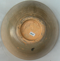 Celadon Bowl with Floral Medallion -  Celadon Stoneware Ceramics