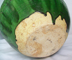 Green Vase with incised Designs - Tang Dynasty Chinese Ceramics